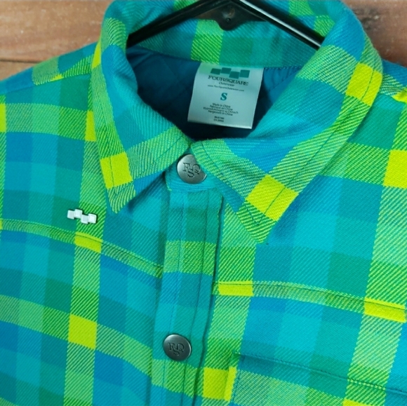 💙💚Foursquare plaid flannel jacket💚💙 - Picture 3 of 3